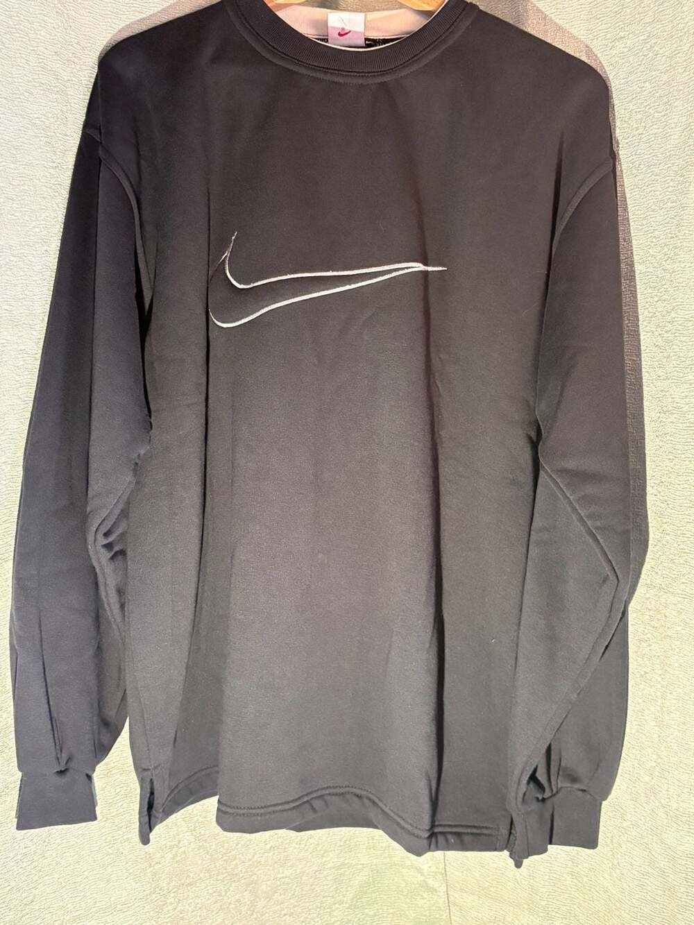 Nike Components Vintage Black Long Sleeve Crewneck Sweatshirt with Embroidered S